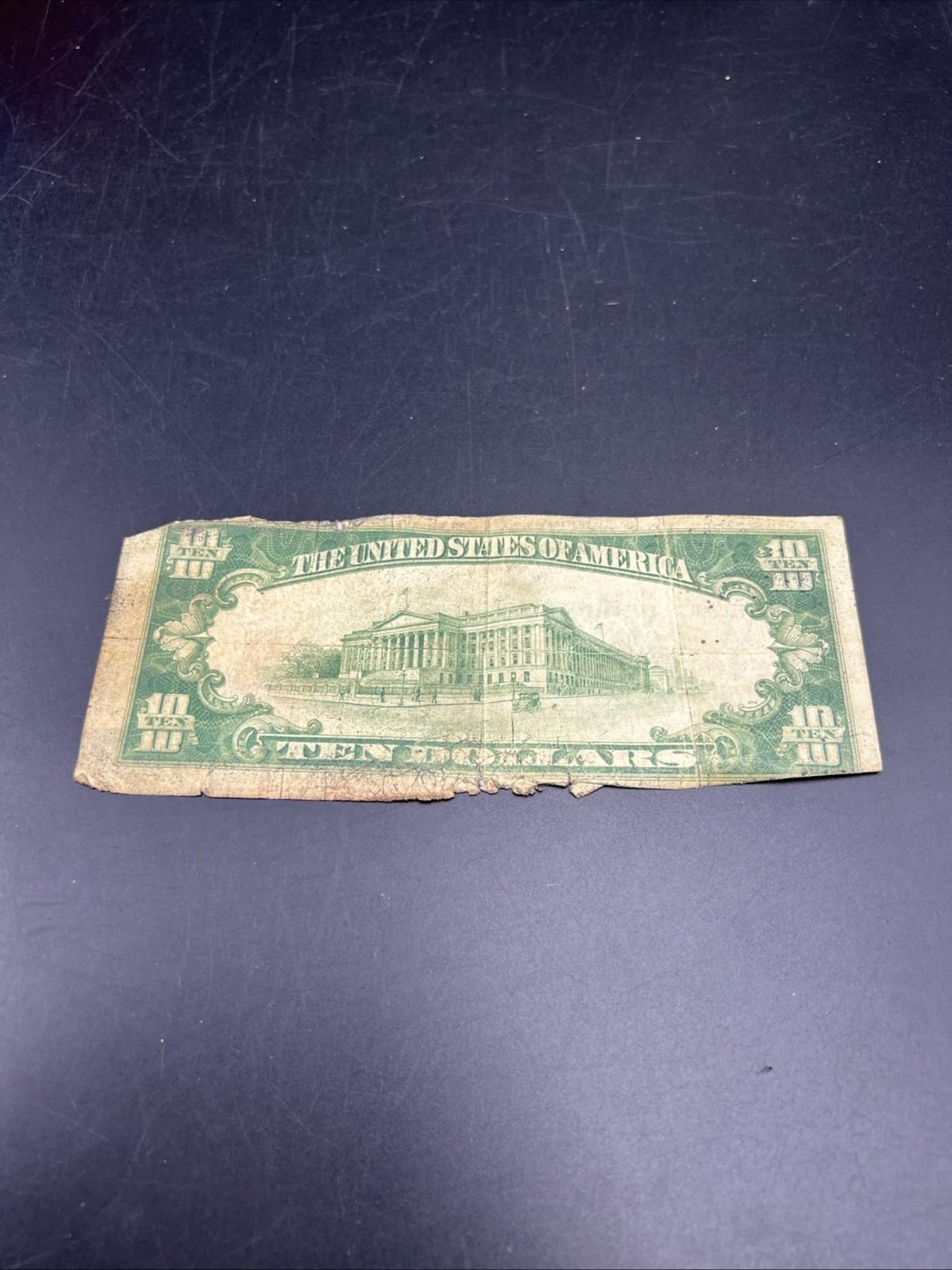 1929 $10 National Bank Chicago Very Circ Cull Ugly Damaged Low Serial #436
