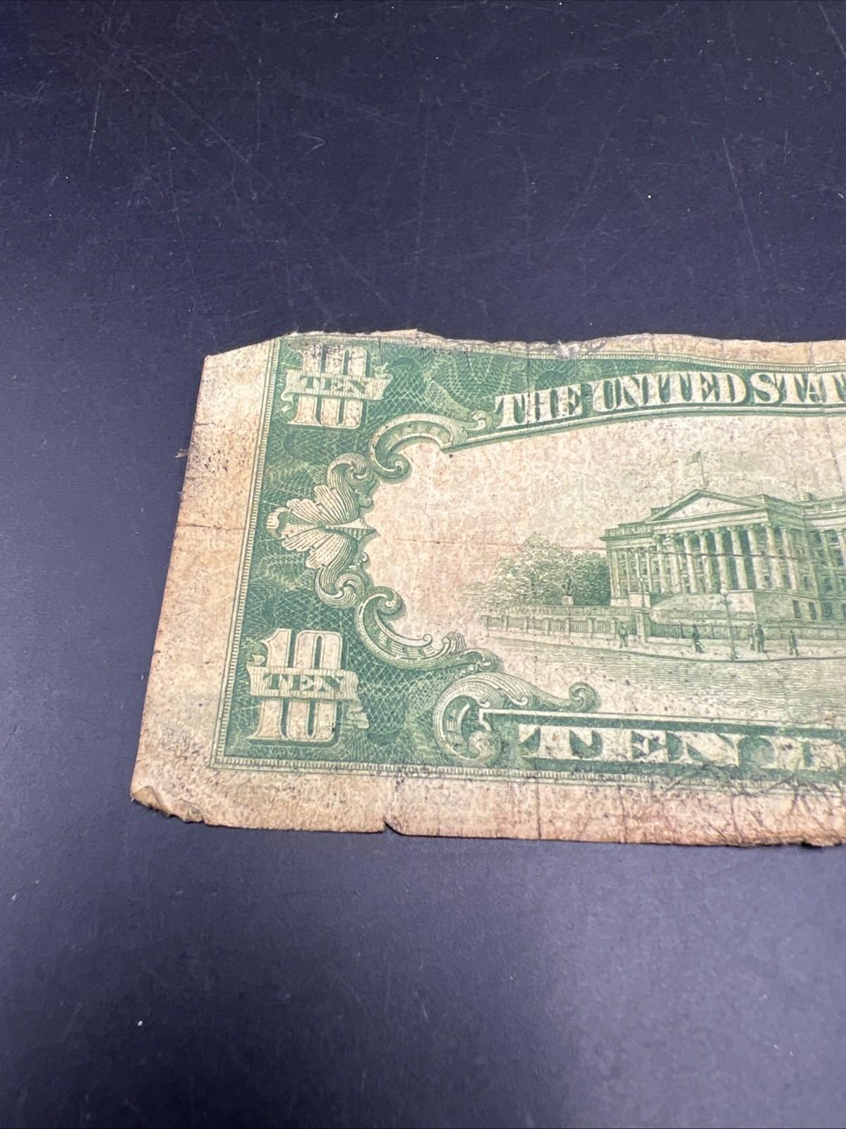 1929 $10 National Bank Chicago Very Circ Cull Ugly Damaged Low Serial #436