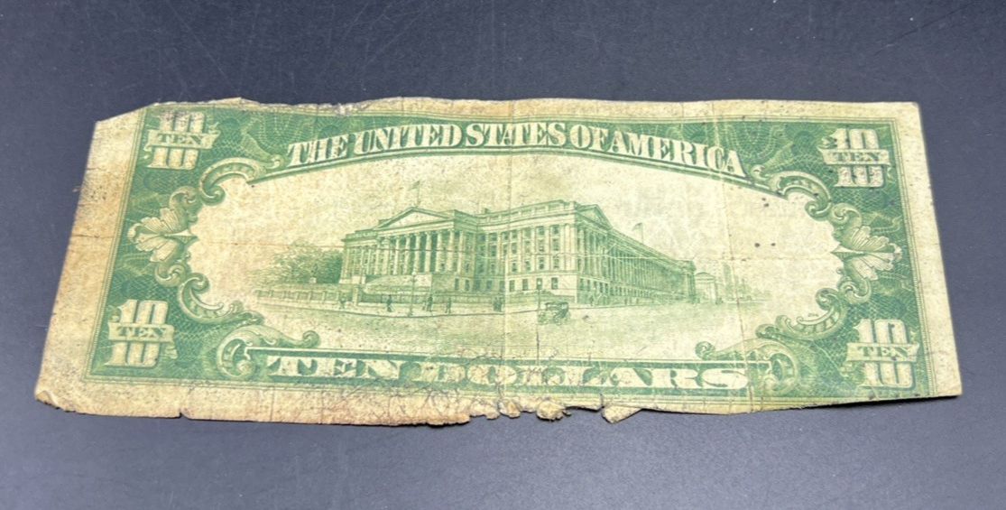 1929 $10 National Bank Chicago Very Circ Cull Ugly Damaged Low Serial #436