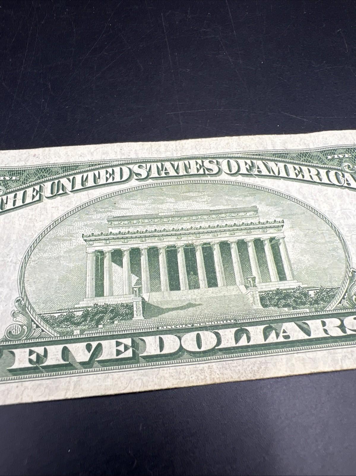 1934 D $5 Silver Certificate Note Blue Seal Bill VF Very Fine #754