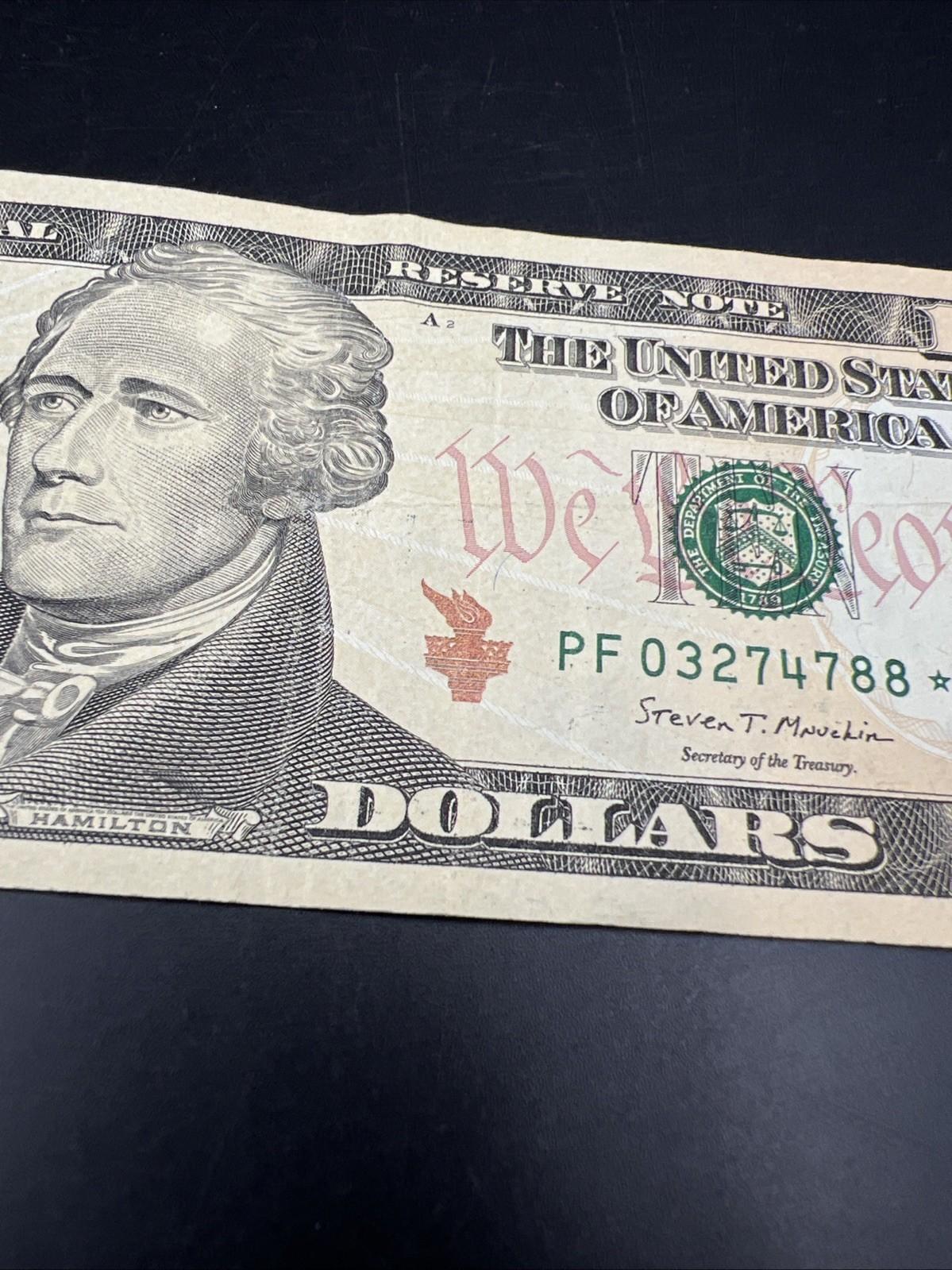 2017 A * Star $10 FRN Federal Reserve Note VF Very Fine Circ #788