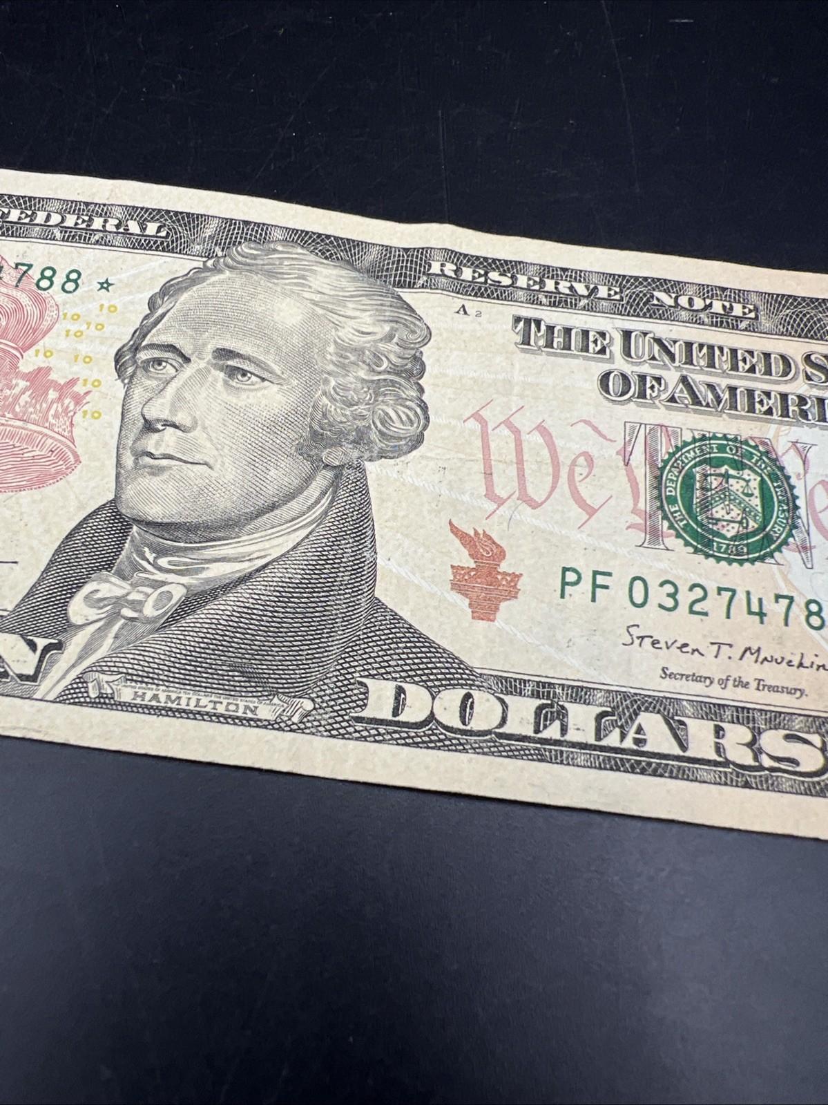 2017 A * Star $10 FRN Federal Reserve Note VF Very Fine Circ #788