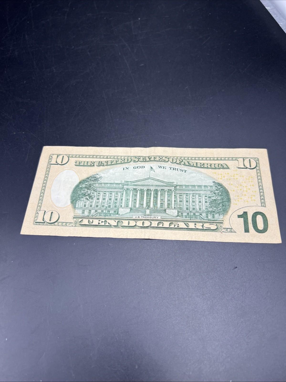 2017 A * Star $10 FRN Federal Reserve Note VF Very Fine Circ #788