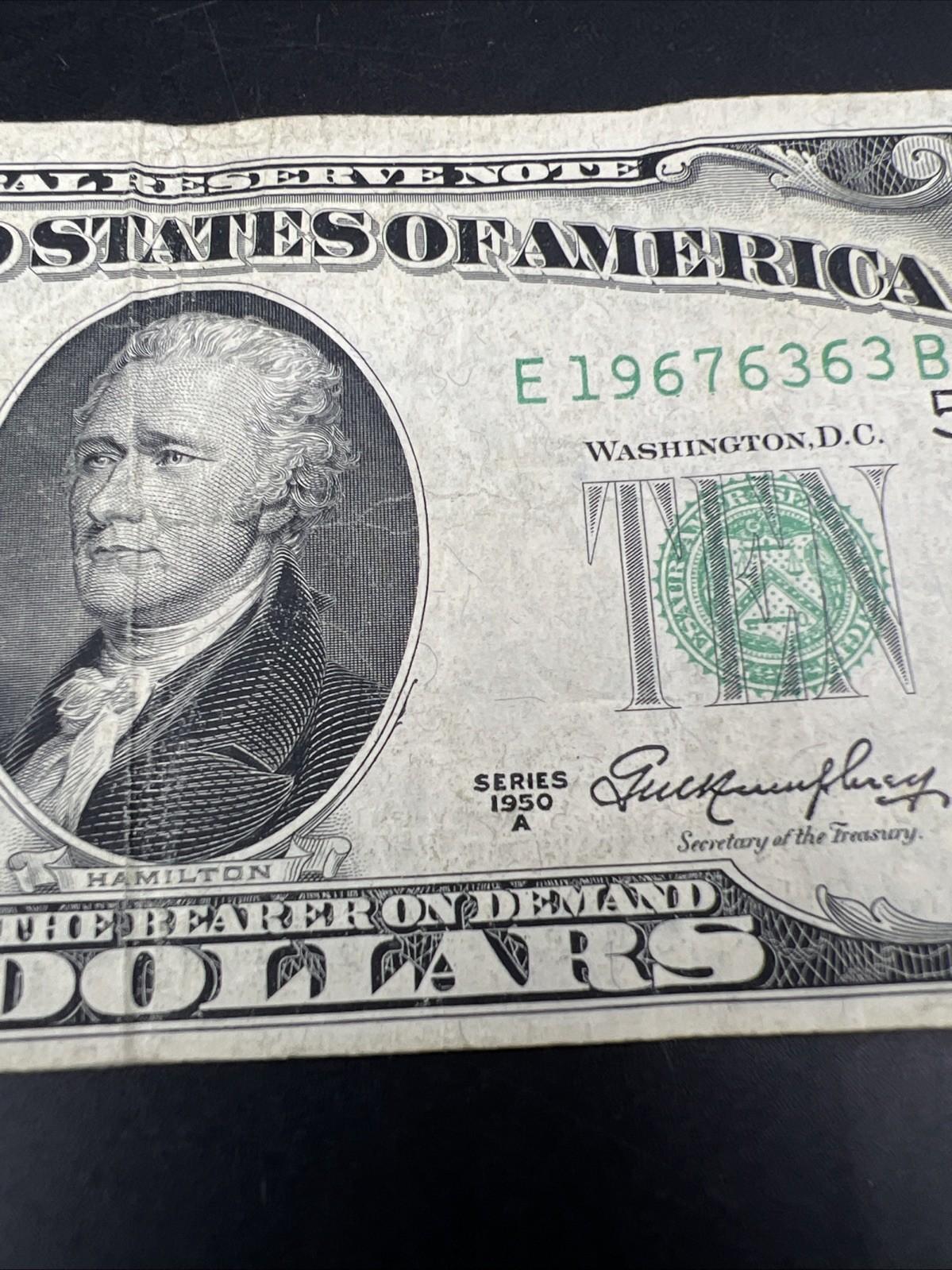 1950 A $10 FRN Federal Reserve Note VG Very Good Circulated #363