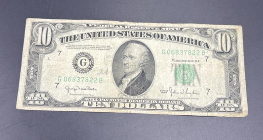 1950 $10 FRN Federal Reserve Note VG Very Good Circulated #822