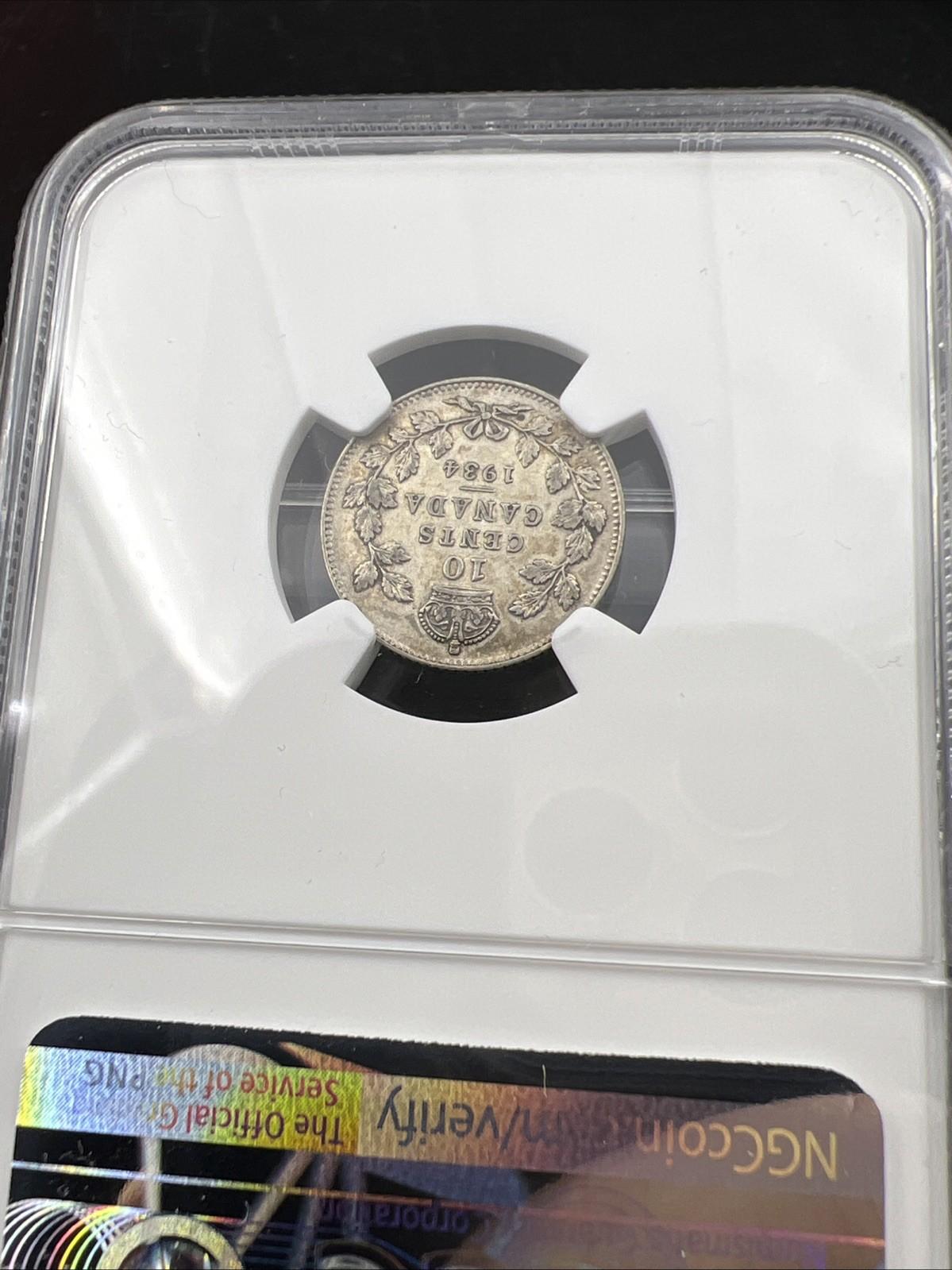 1934 Canada 10c Ten Cents Silver Coin Semi Key Date AU55 NGC Certified