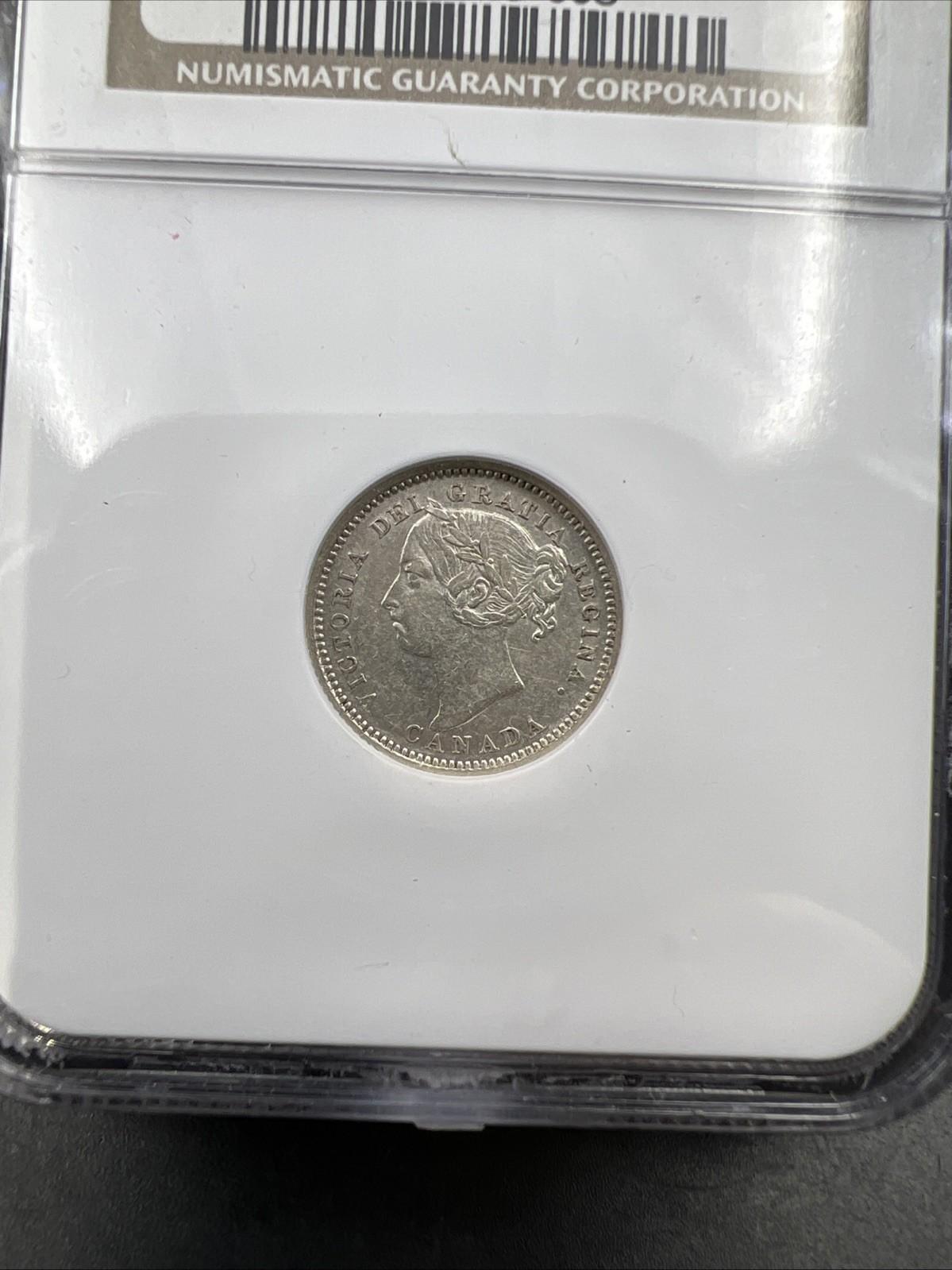 1891 Canada 10c Ten Cents 22 Leaves Large Date Variety AU53 About UNC