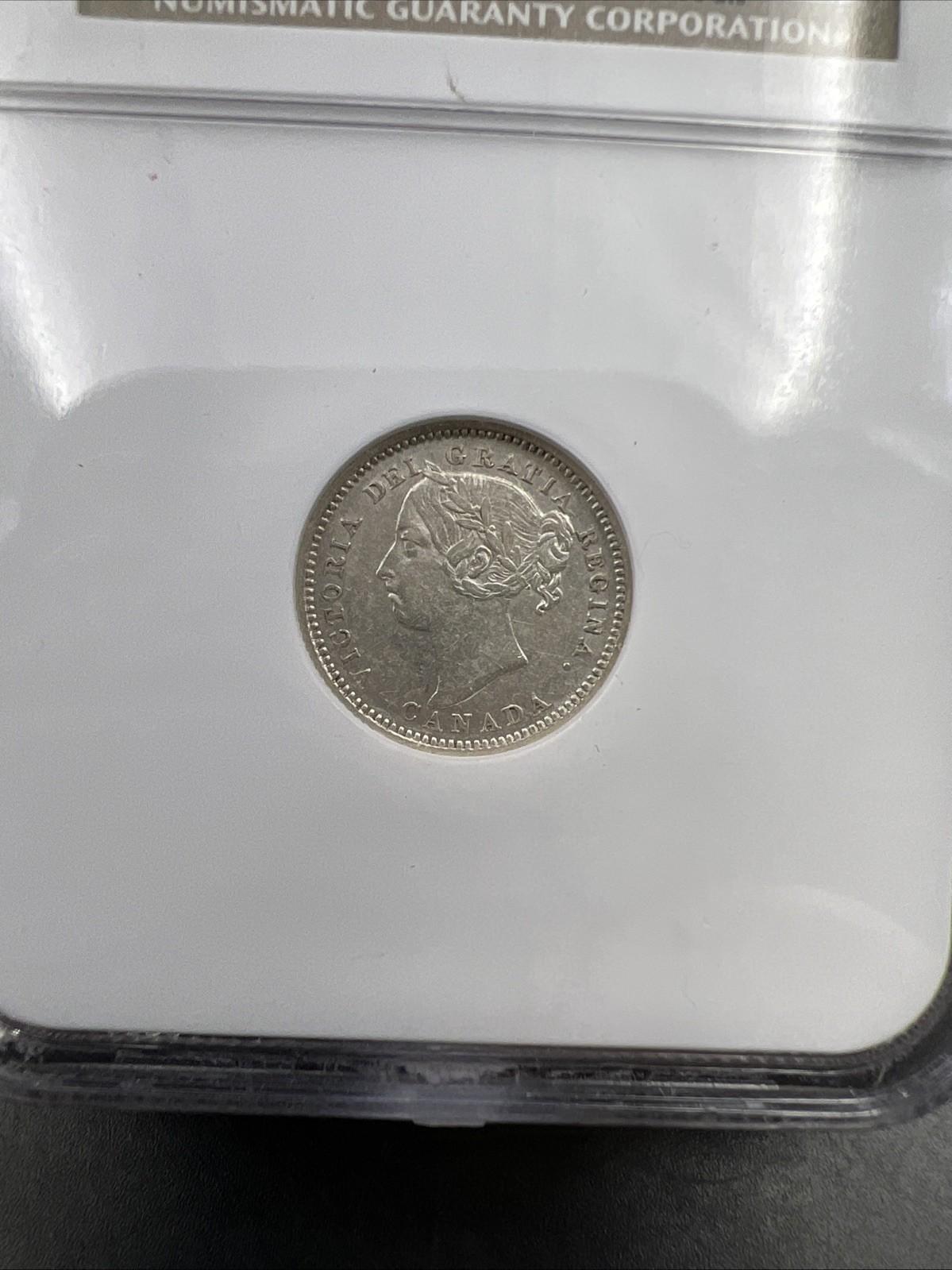 1891 Canada 10c Ten Cents 22 Leaves Large Date Variety AU53 About UNC