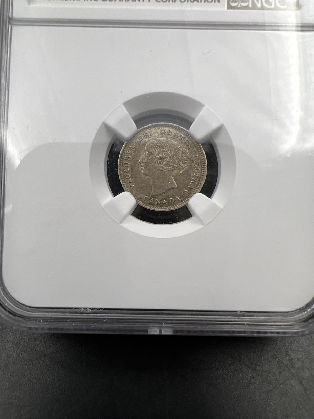 1901 Canada 5c 5 Cents Silver Coin NGC AU50 About UNC