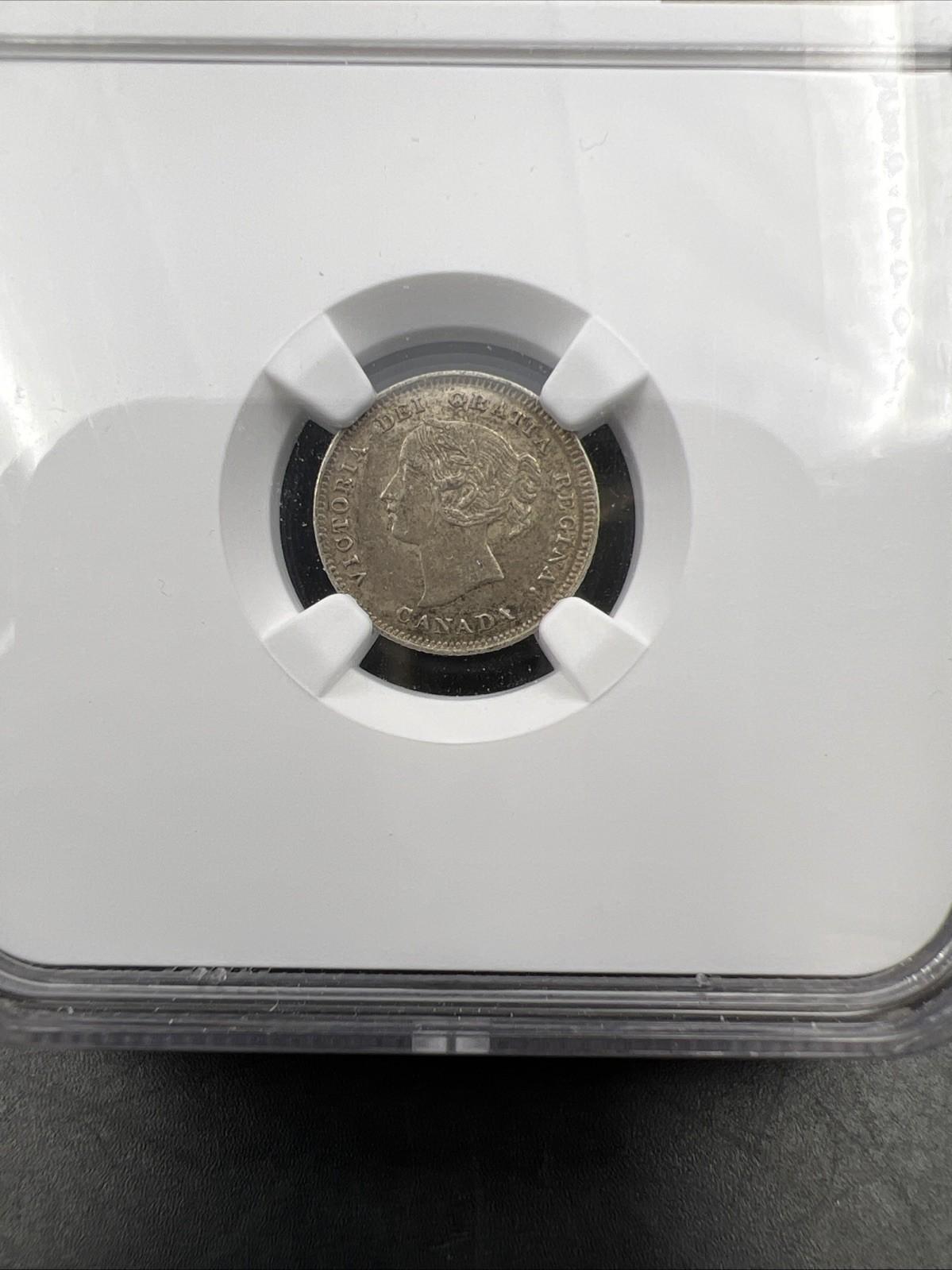 1901 Canada 5c 5 Cents Silver Coin NGC AU50 About UNC