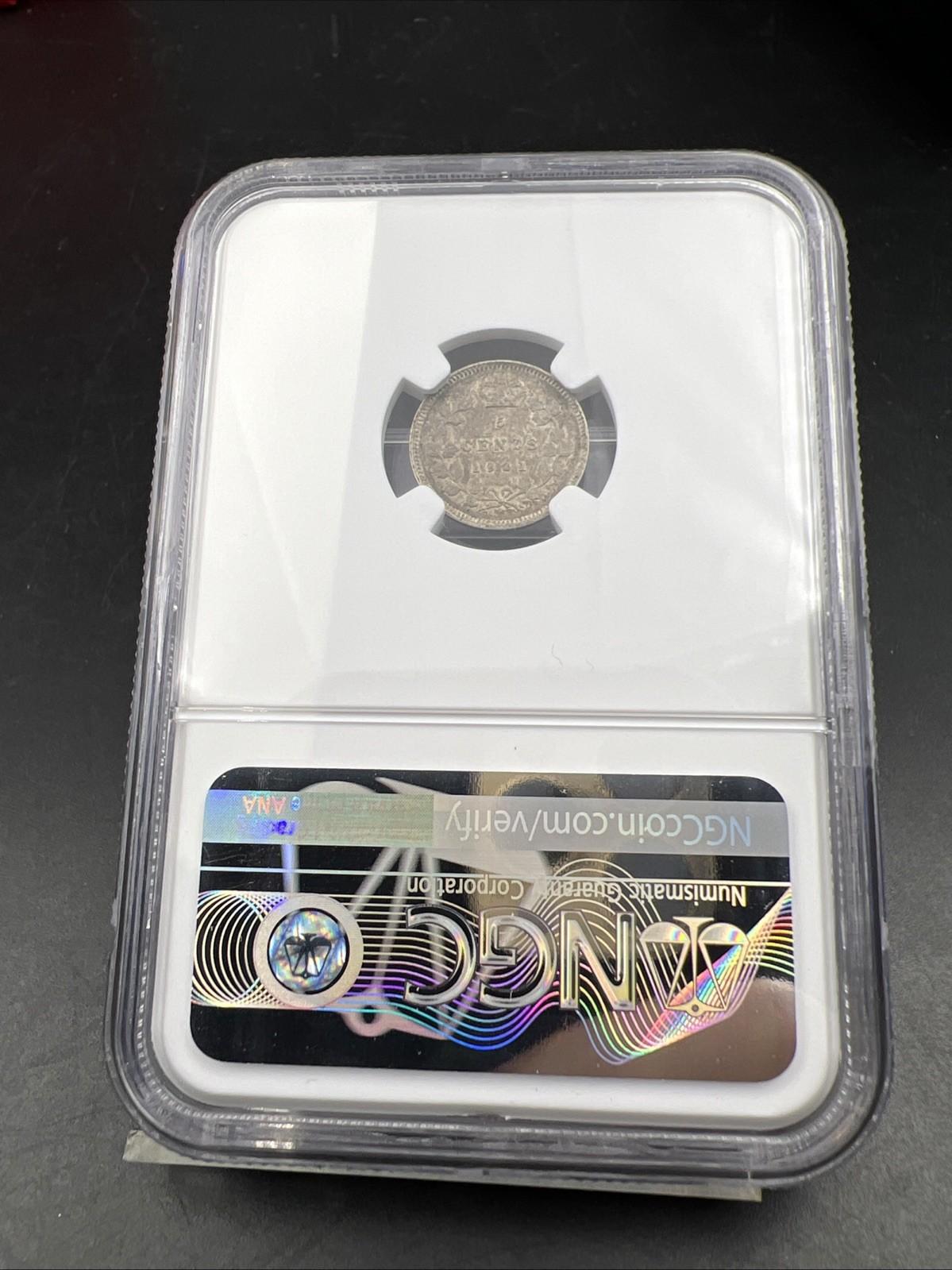 1901 Canada 5c 5 Cents Silver Coin NGC AU50 About UNC