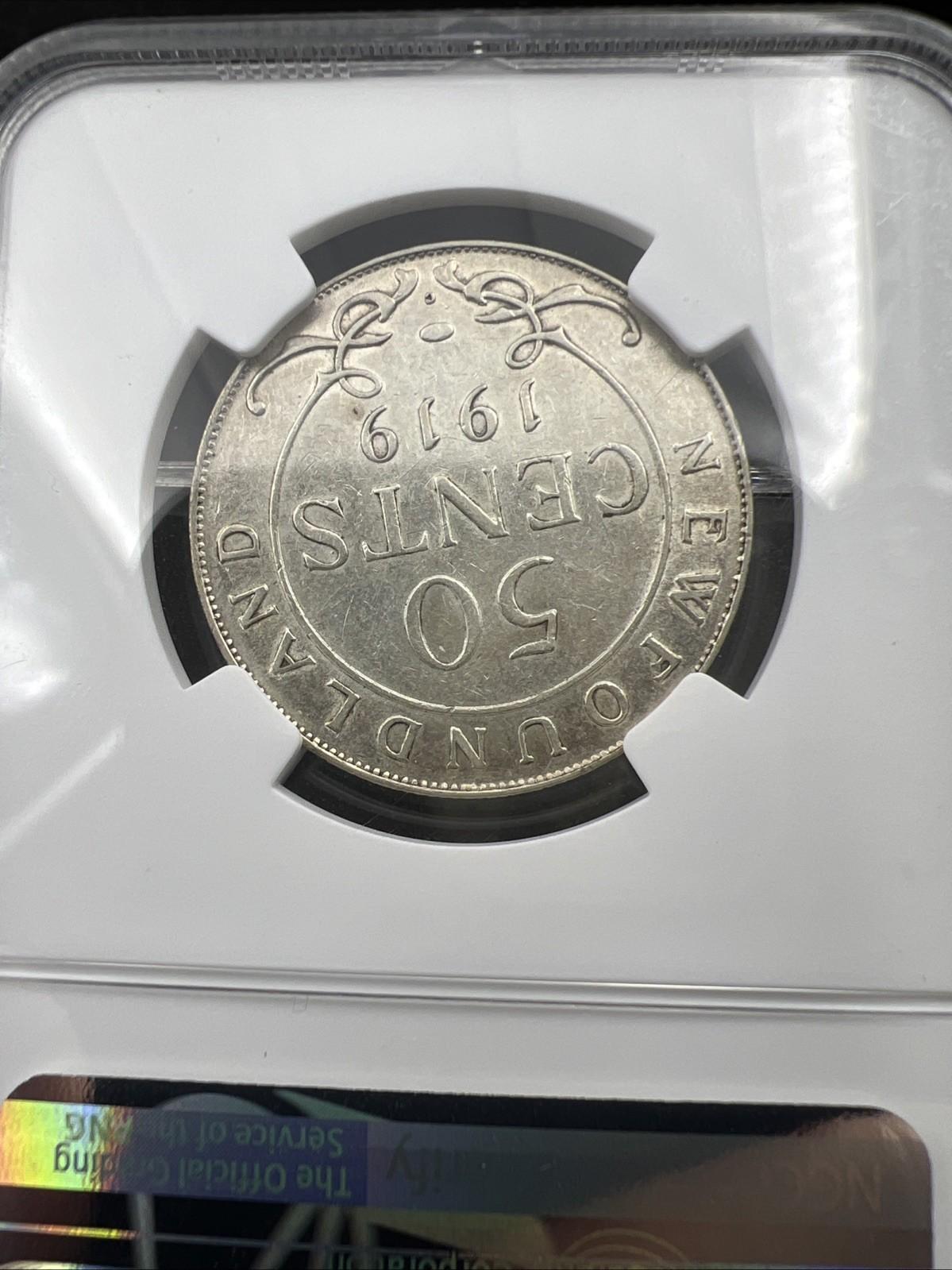 1919 C Newfoundland Canada 50c Fifty Cents Silver Coin NGC XF45