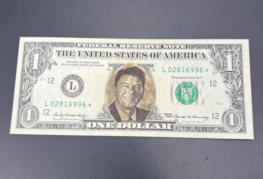 1969 * Star FRN $1 Federal Reserve Note UNC Details Reagan Stamped