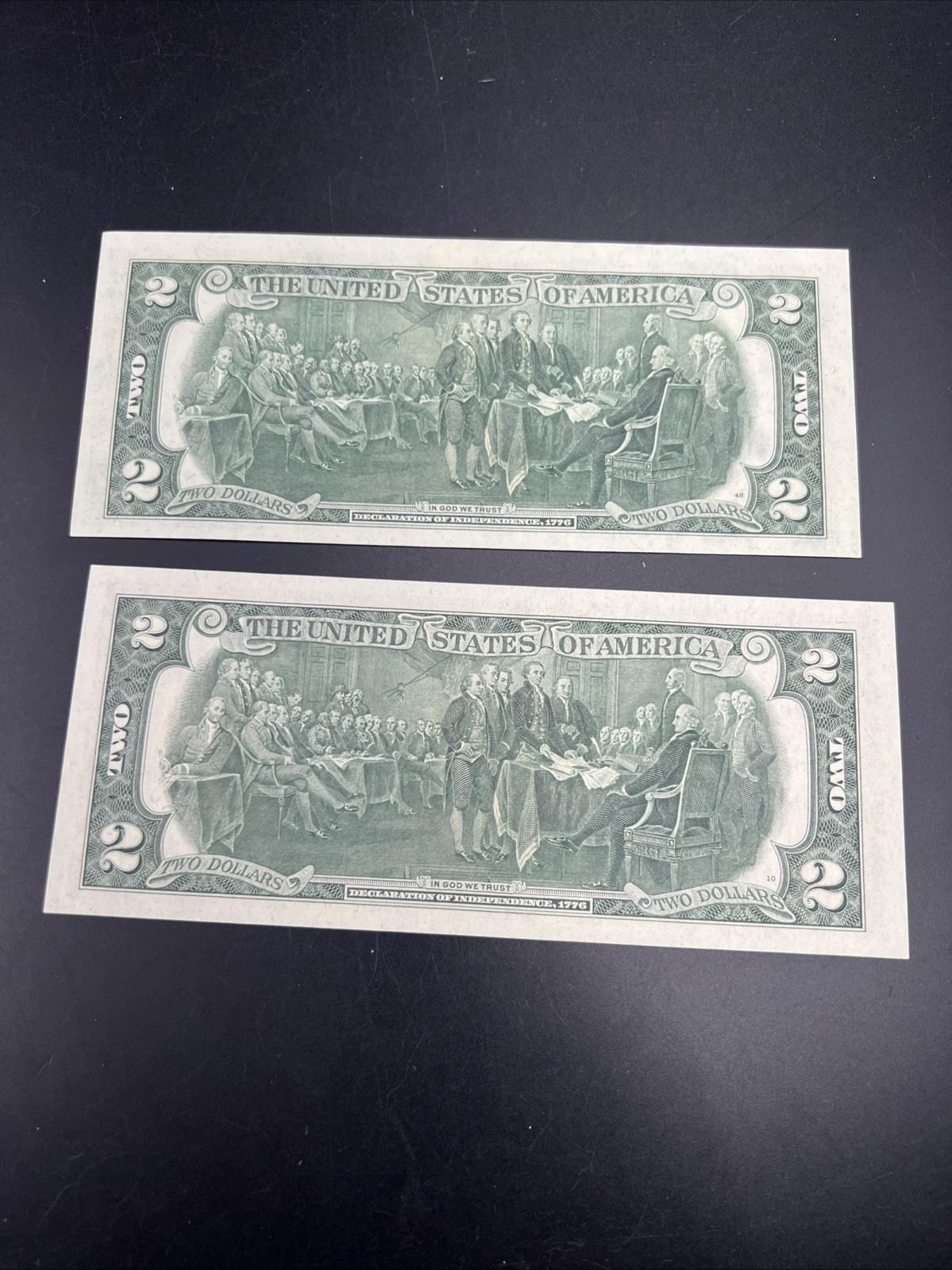 2 Note lot 1976 $2 Arcadia Florida Postal Bicentennial FRN UNC & UNC $2 1976 FRN