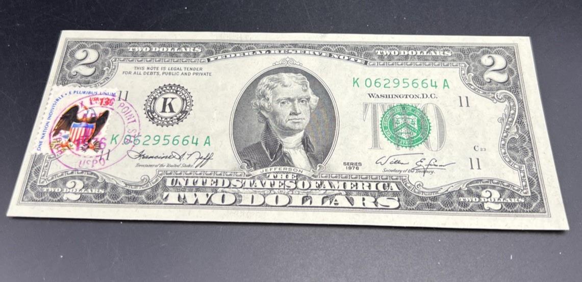 1976 $2 FRN Postal Bicentennial Federal Reserve Note CH XF #664