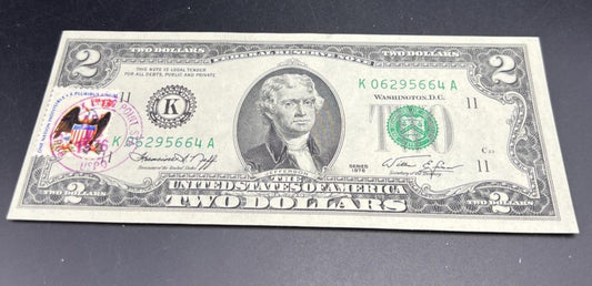 1976 $2 FRN Postal Bicentennial Federal Reserve Note CH XF #664