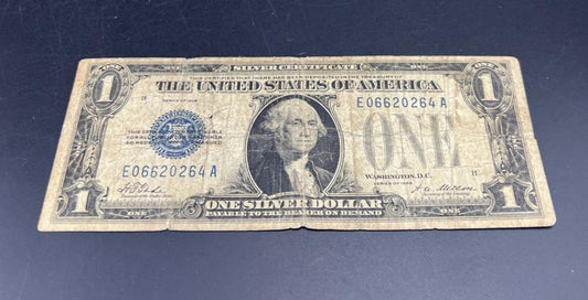 1928 $1 Funnyback Funny Back Silver Certificate Blue Seal AG / G Very Circ #264