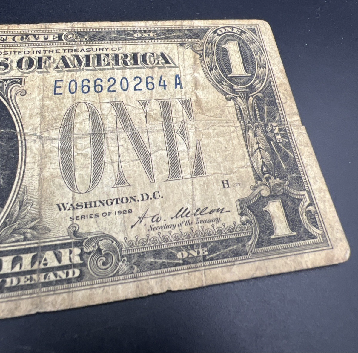 1928 $1 Funnyback Funny Back Silver Certificate Blue Seal AG / G Very Circ #264