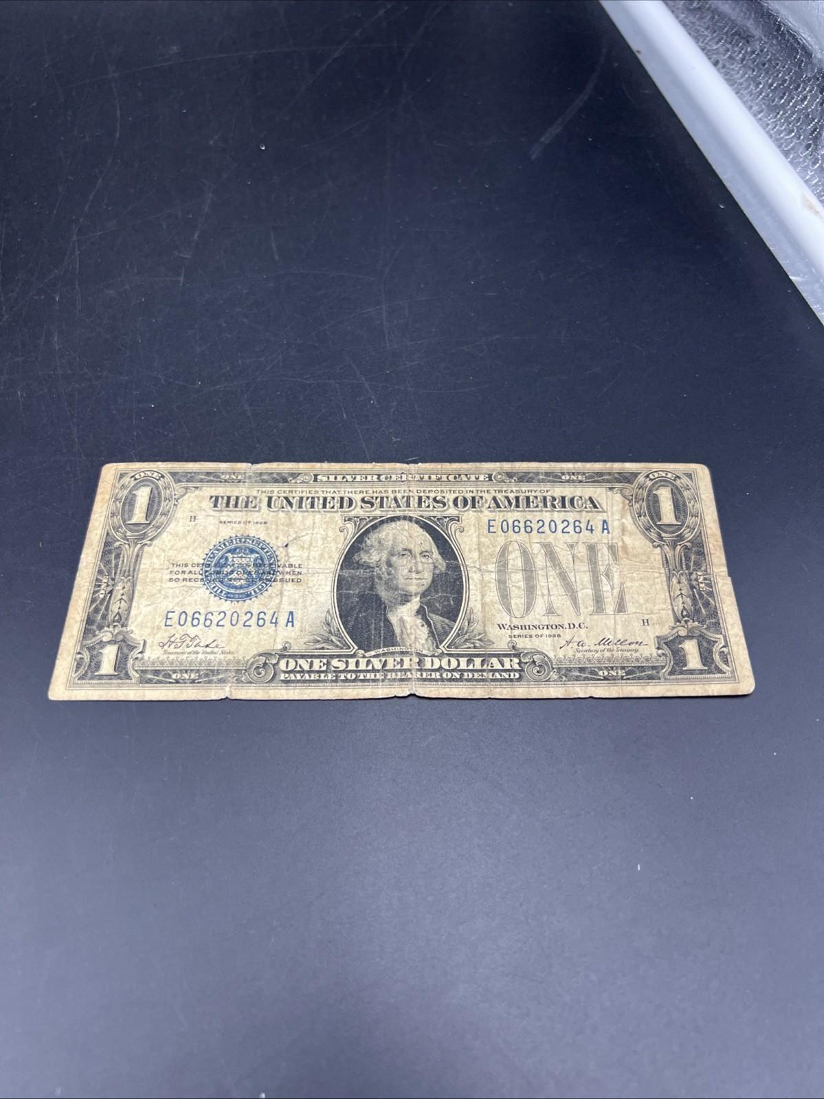 1928 $1 Funnyback Funny Back Silver Certificate Blue Seal AG / G Very Circ #264
