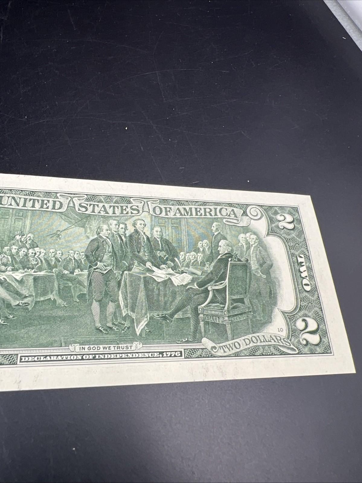 2017 $2 FRN Federal Reserve Note CH UNC Repeat Serial #44478744