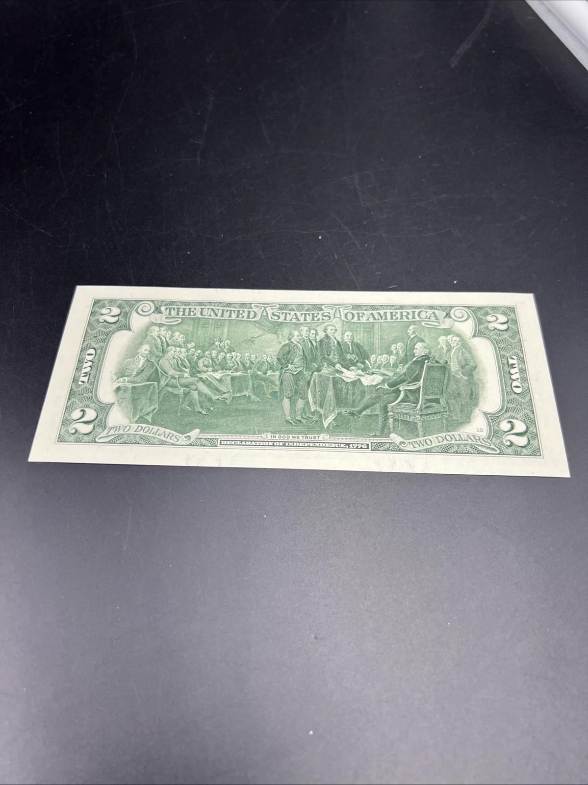 2017 $2 FRN Federal Reserve Note CH UNC Repeat Serial #44478744