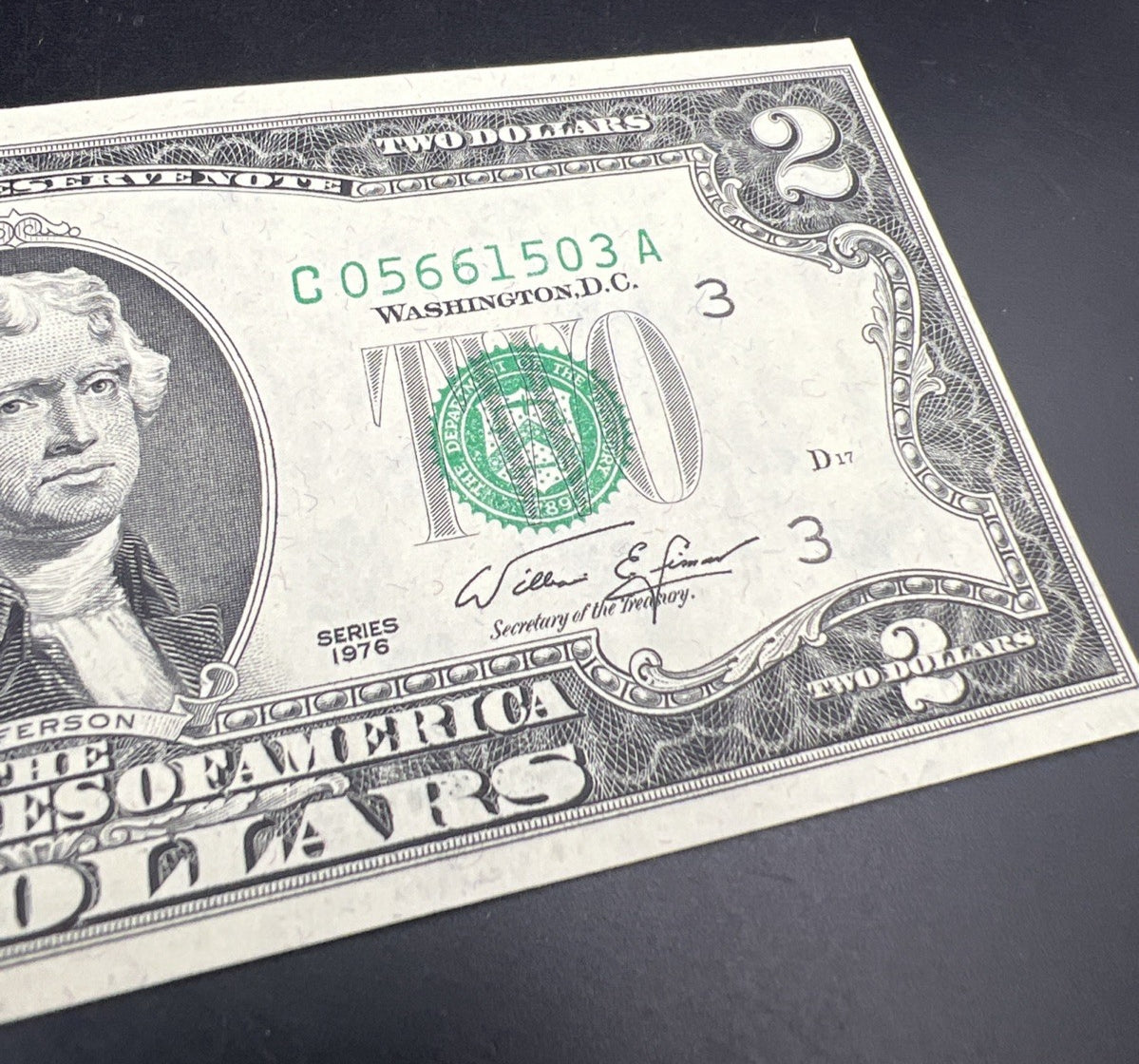 1976 $2 FRN Bicentennial Federal Reserve Note CH UNC #503