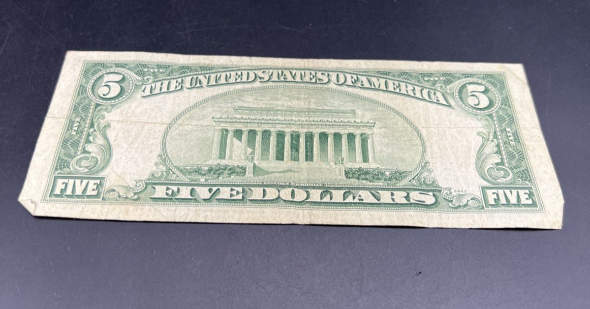 1953 A $5 Five Dollar USN United States Note Red Seal VG Circ #662