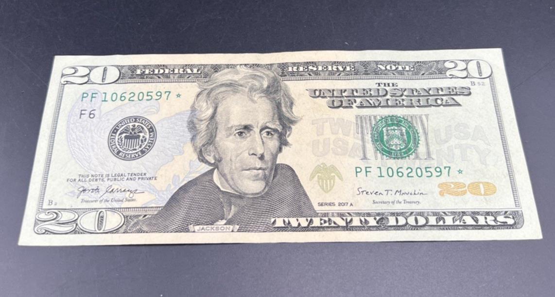 2017 A * Star $20 FRN Federal Reserve Note VF Very Fine Circ #597