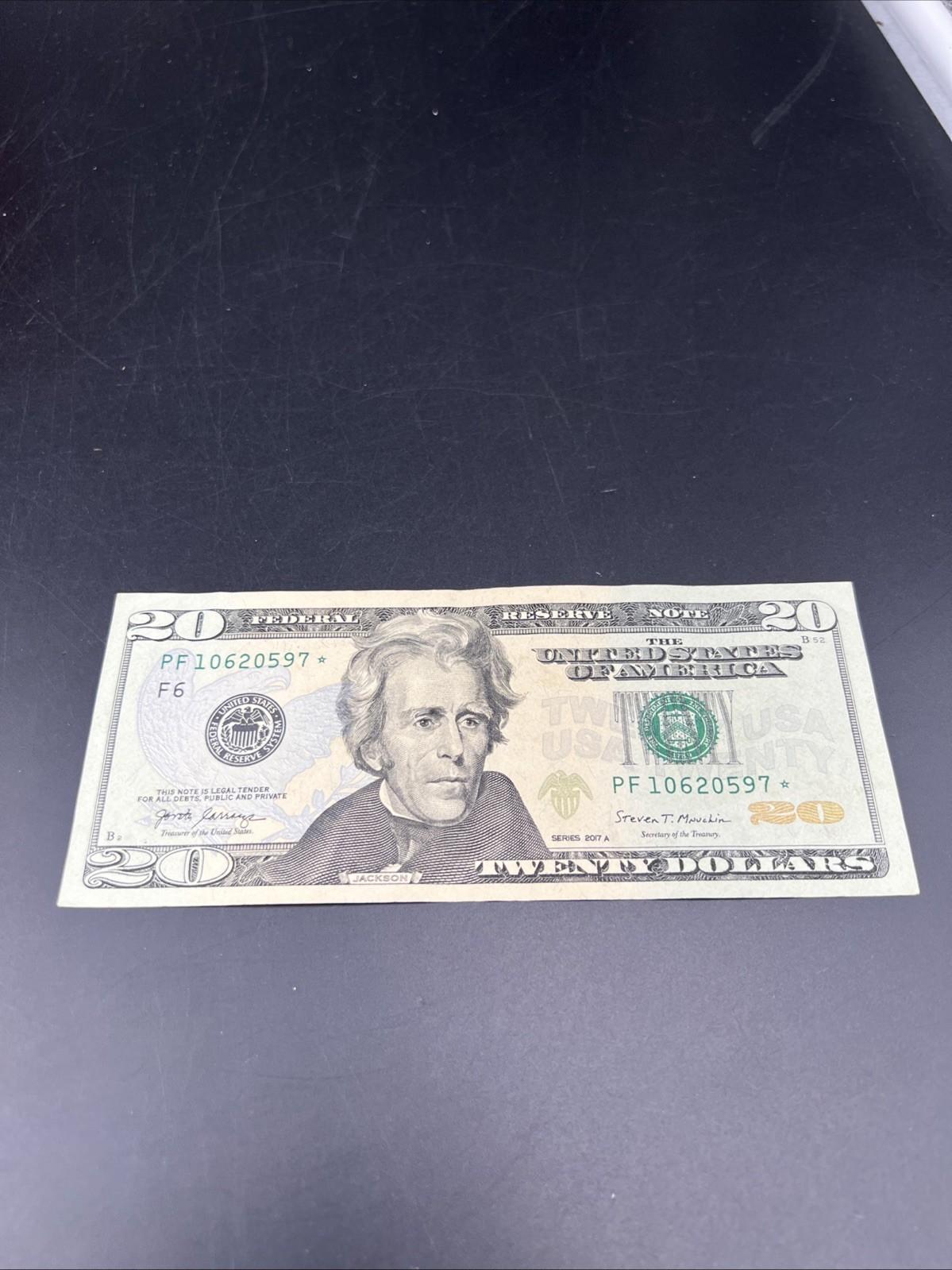 2017 A * Star $20 FRN Federal Reserve Note VF Very Fine Circ #597