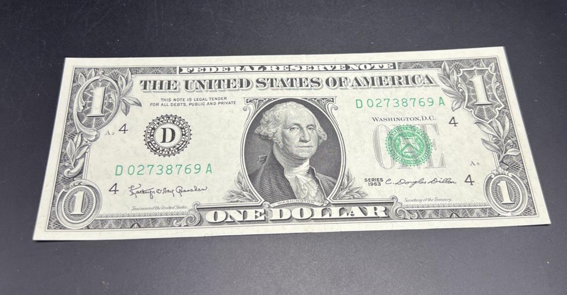 1963 $1 FRN Granahan Dillon Federal Reserve Note CH XF / AU #769