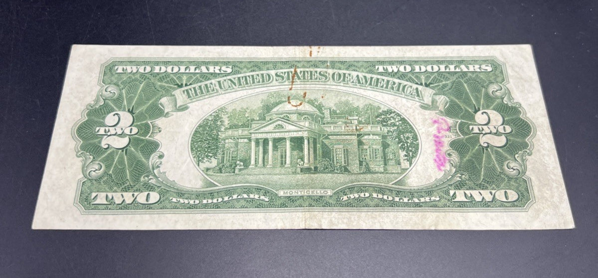 1928 G $2 USN United States Note VF Very Fine Details Stain REV #941