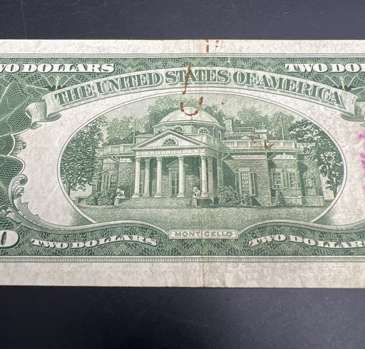 1928 G $2 USN United States Note VF Very Fine Details Stain REV #941