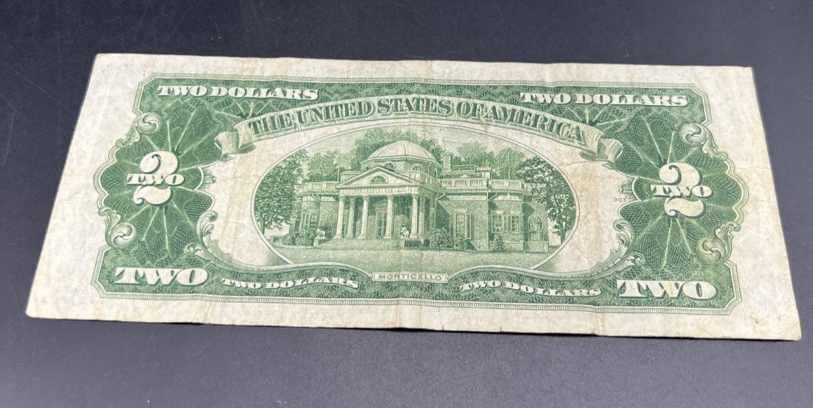 1928 D $2 USN United States Note Red Seal VG Very Good Circ #61