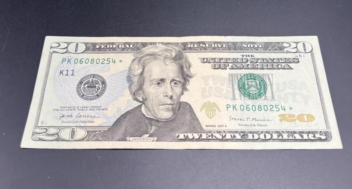 2017 A * Star $20 FRN Federal Reserve Note VF Very Fine Circ #254