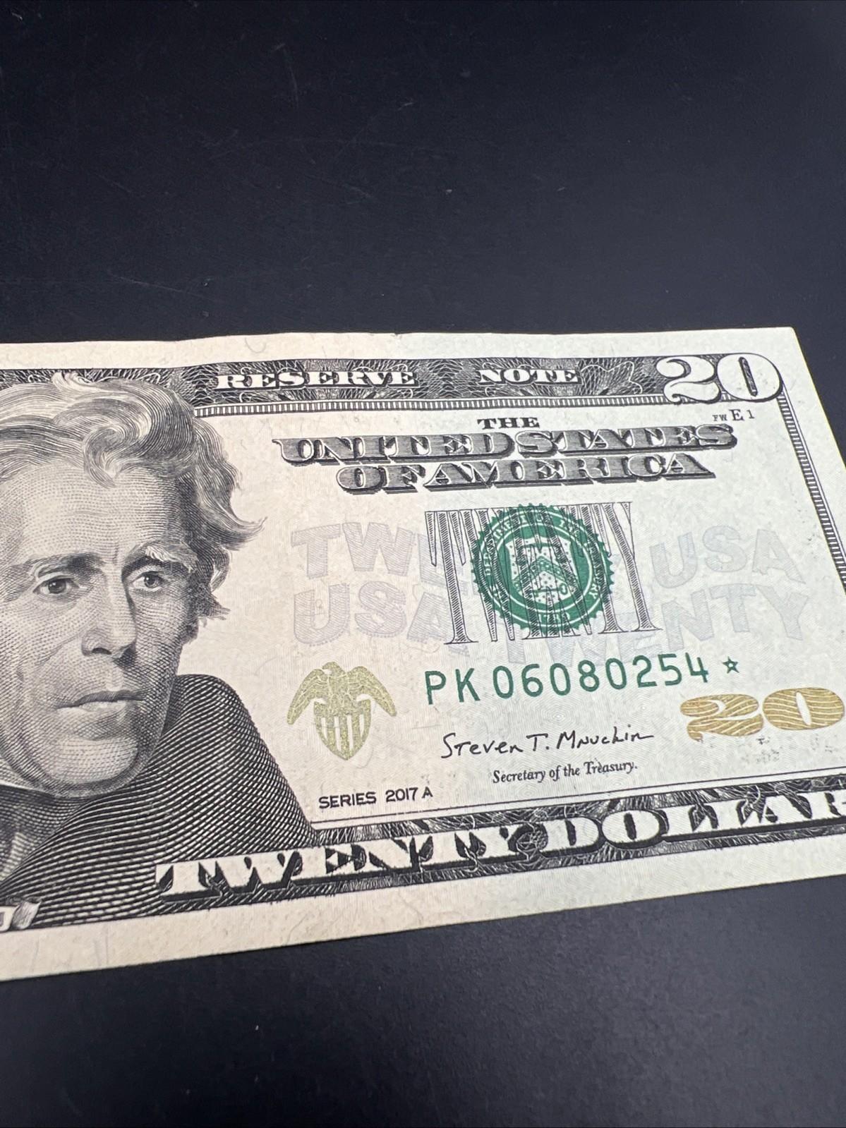 2017 A * Star $20 FRN Federal Reserve Note VF Very Fine Circ #254