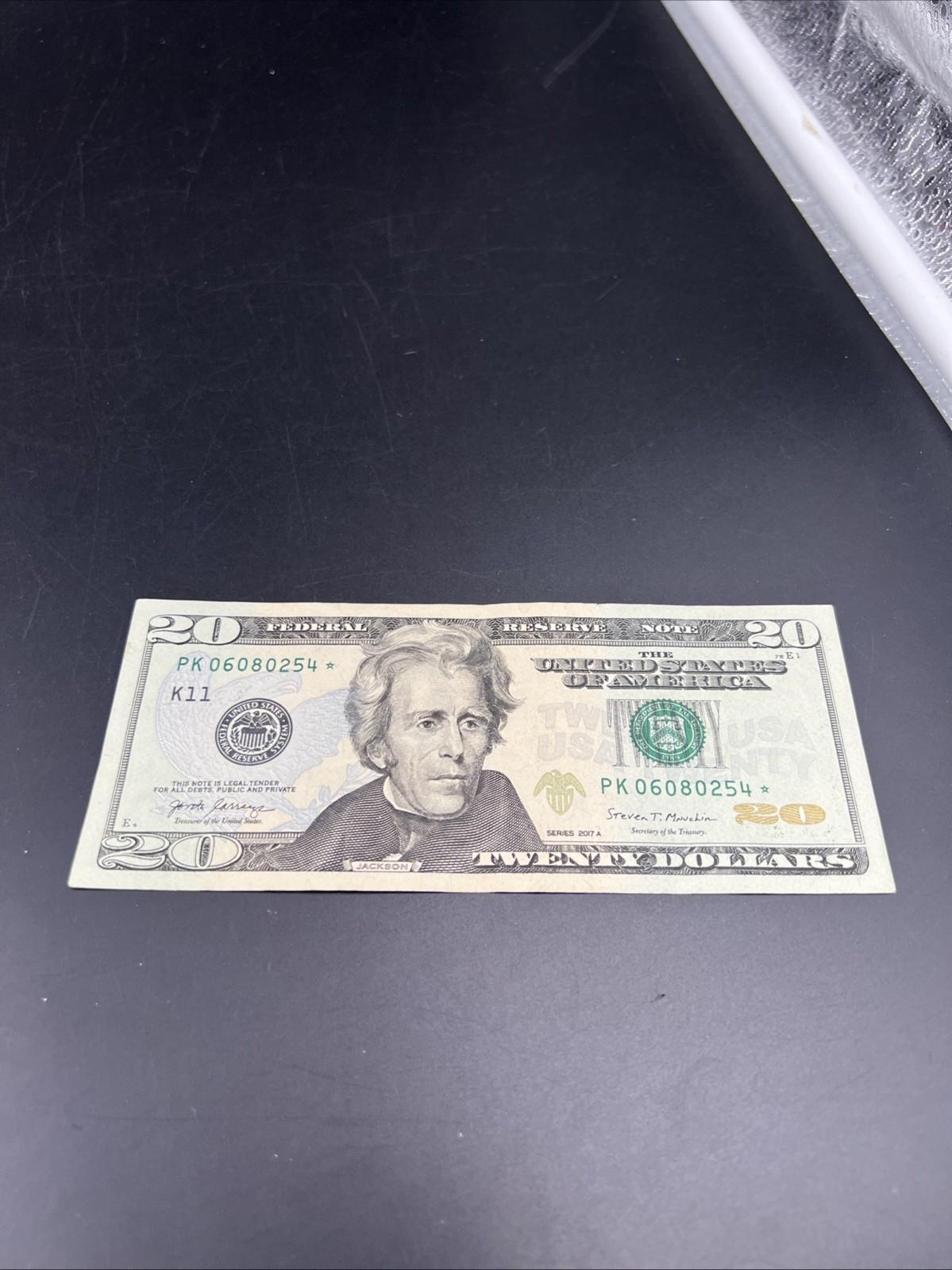 2017 A * Star $20 FRN Federal Reserve Note VF Very Fine Circ #254