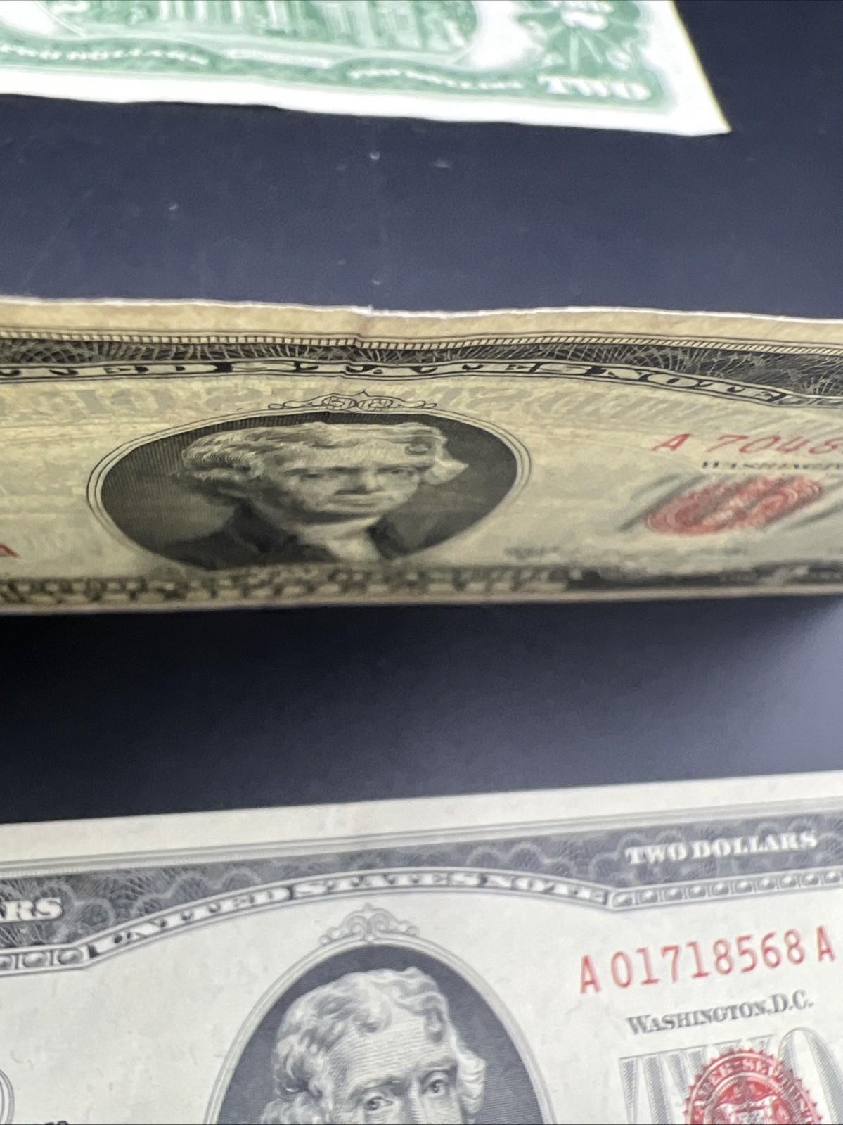 4 Note Lot 1963 1953 $2 Two Dollar USN United States Notes Red Seal VF / XF #572