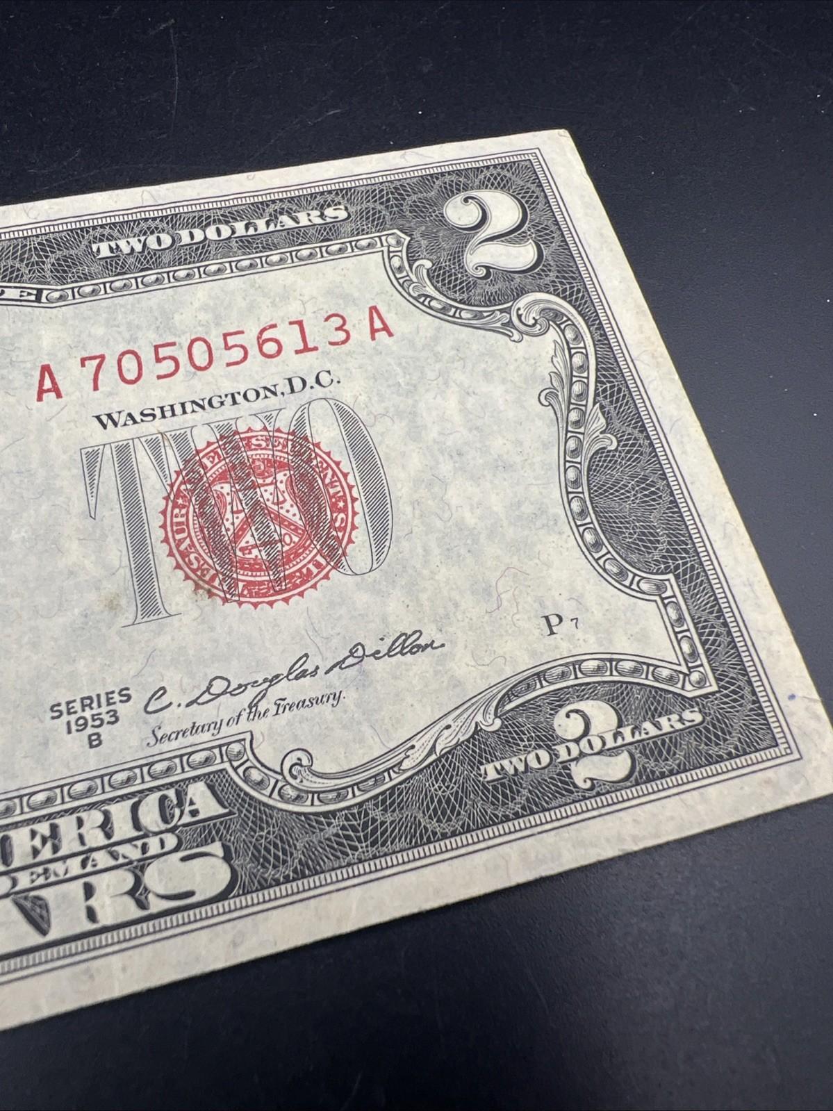 1953 B $2 USN United States Note XF EF Extra Fine Circ #613