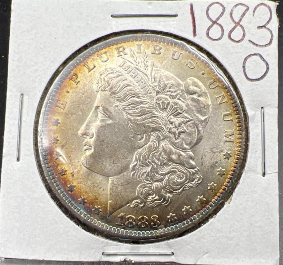 1883 O $1 Morgan Silver Dollar Coin Choice BU UNC Nice Toning Toner