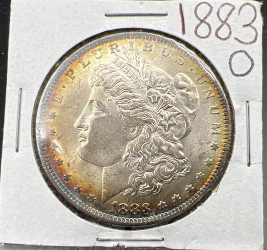 1883 O $1 Morgan Silver Dollar Coin Choice BU UNC Nice Toning Toner