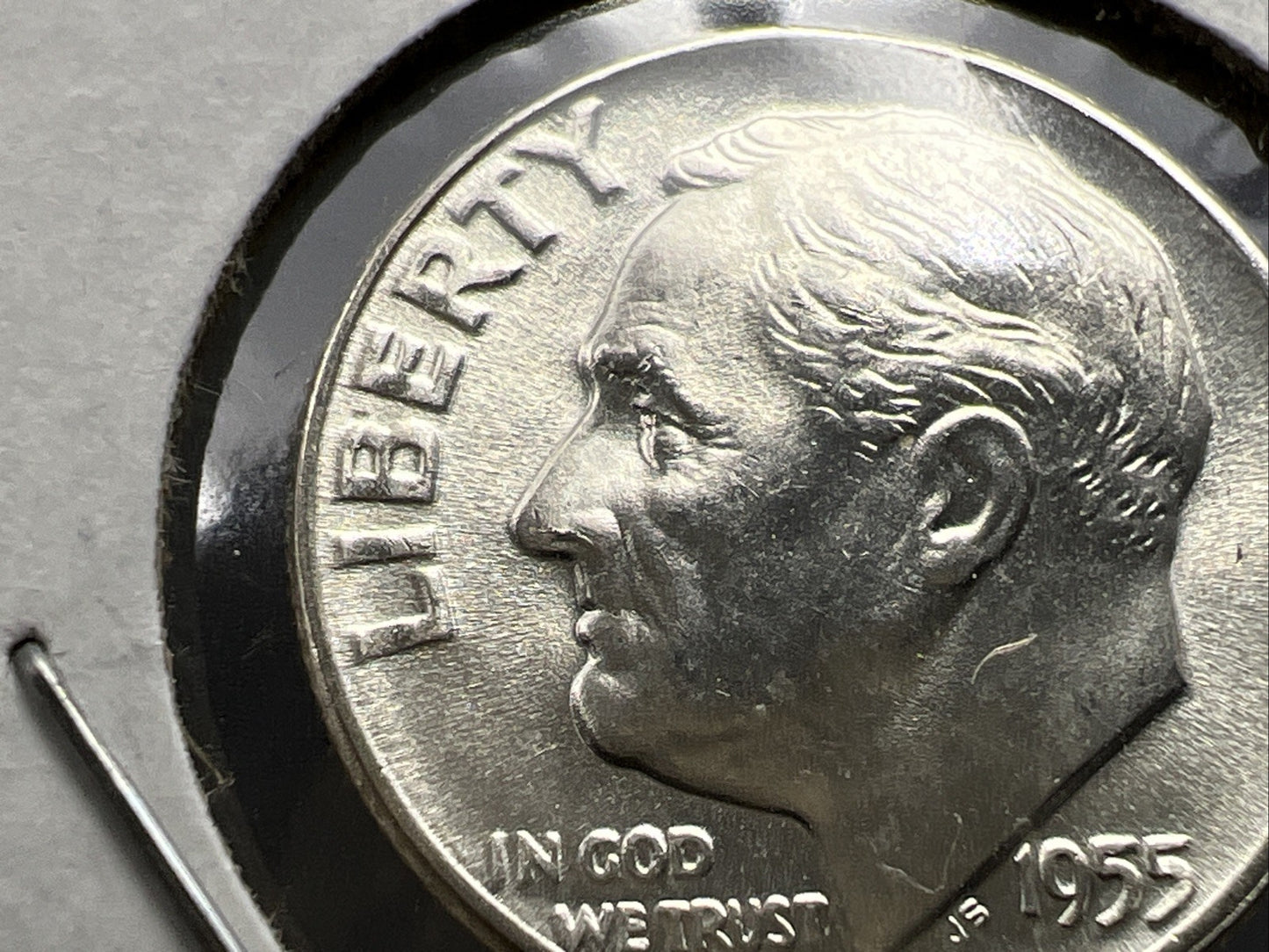 Runny Nose Die Crack 1955 P 10c Roosevelt Silver Dime Coin Gem BU