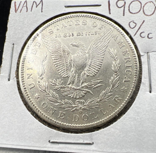 1900 O / CC Morgan Silver Dollar Coin AU Details OMM VAM