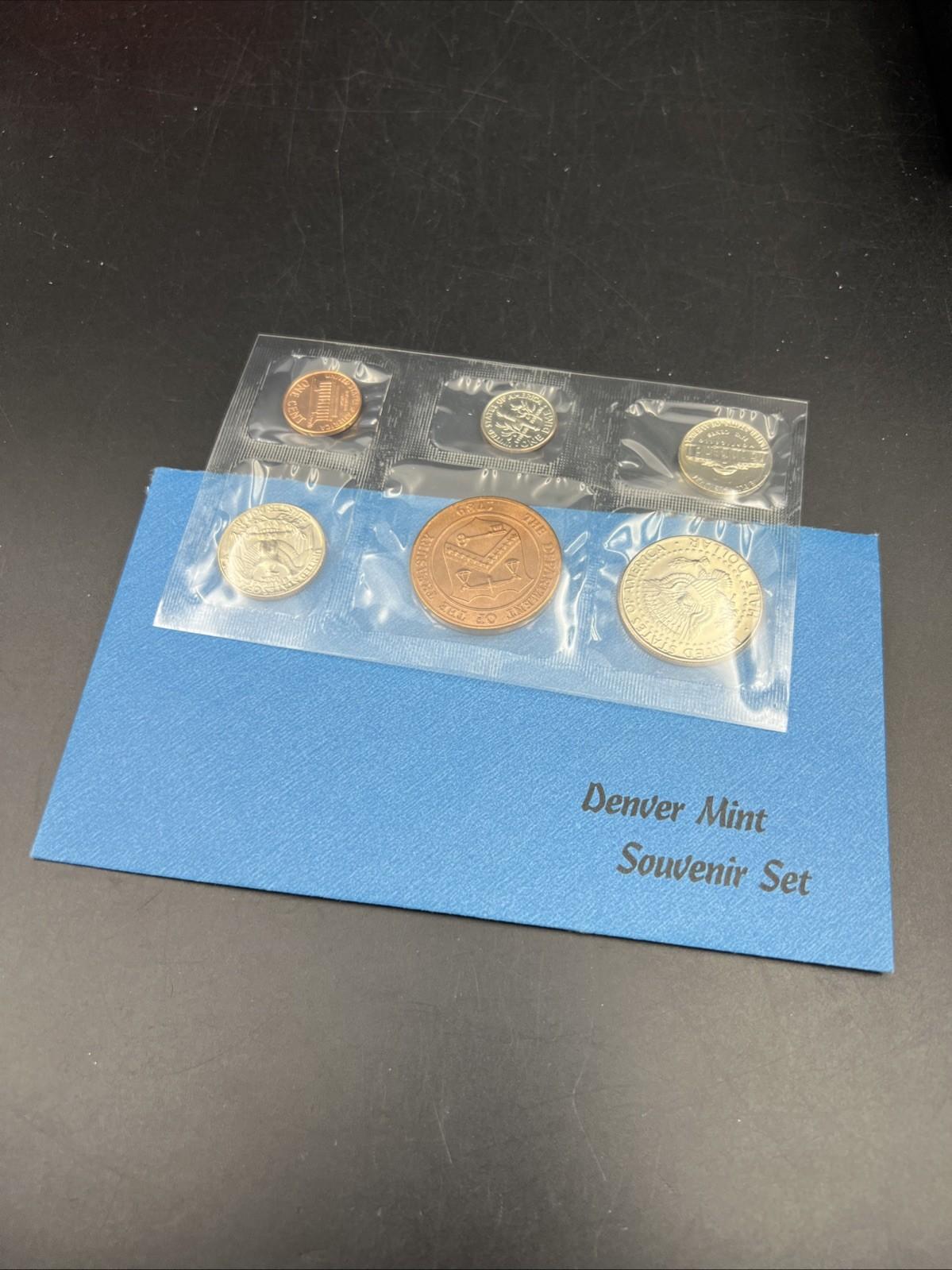 1991 D Denver Mint Souvenir Set Uncirculated Coins and Medal w/ Used Envelope