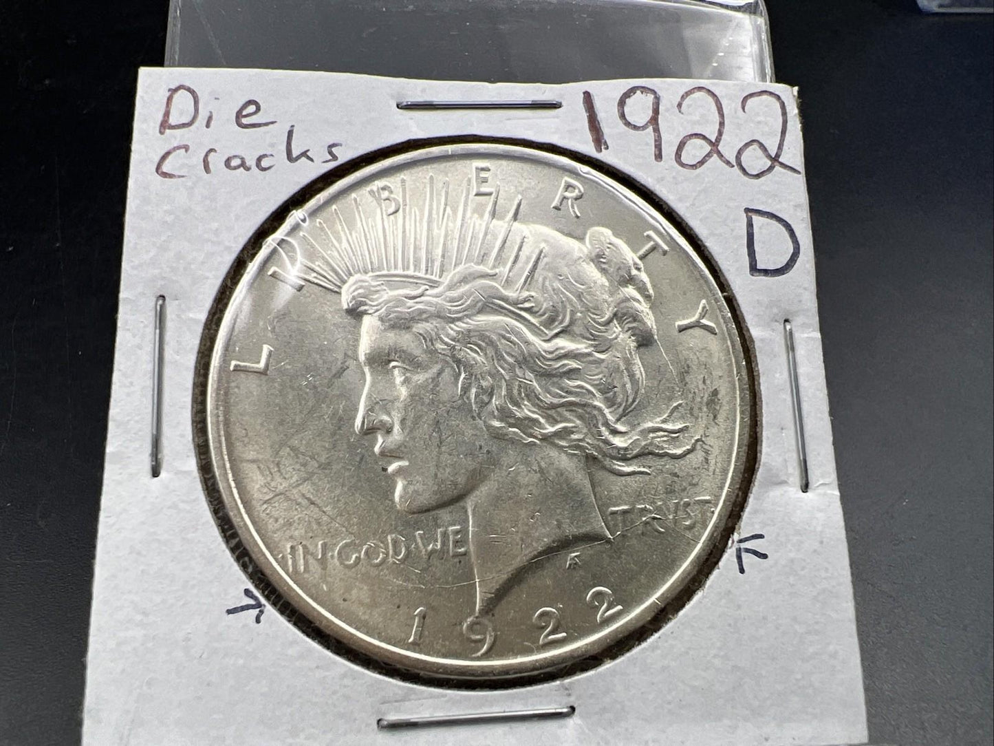 1922 D Peace $1 Dollar Coin Die Cracks Obverse Vam BU UNC