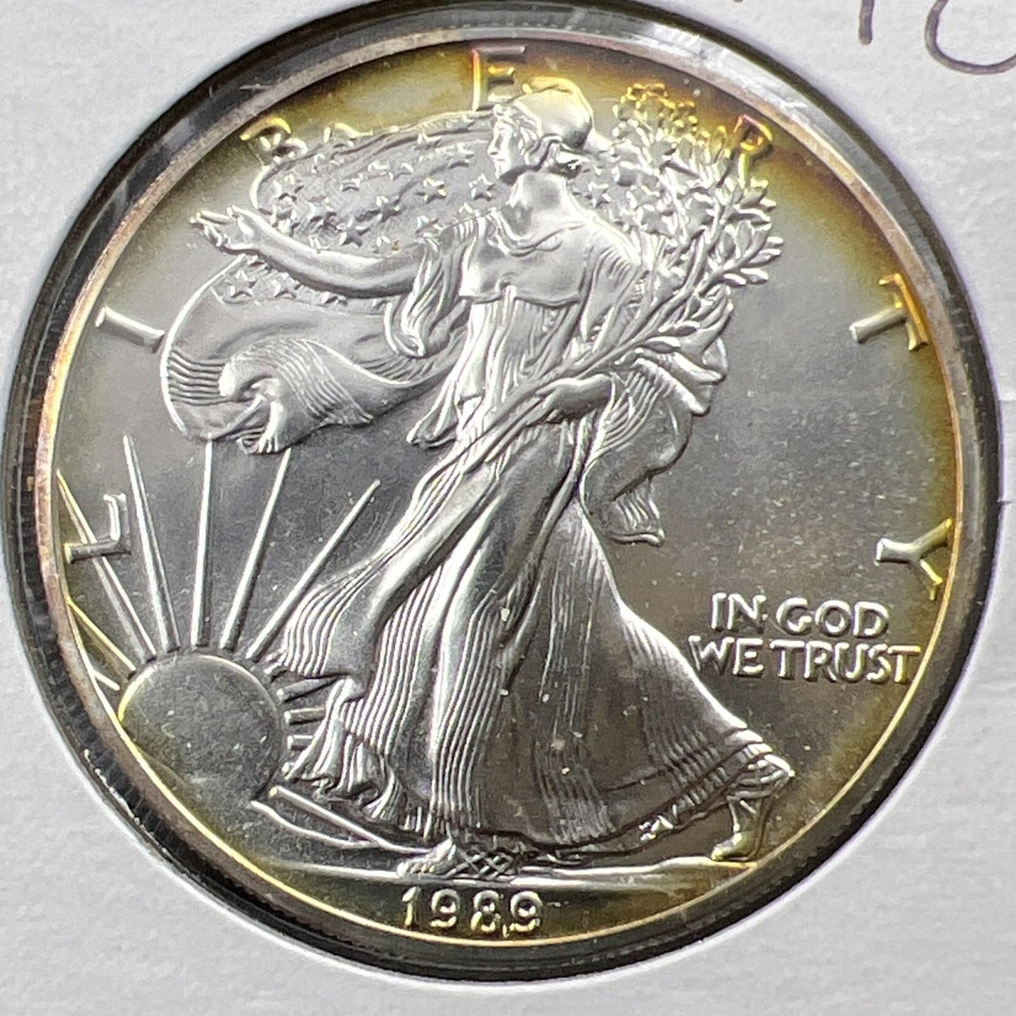 1989 1 Oz ASE American Silver Eagle Coin Gem BU UNC Nice Toning SKU#A