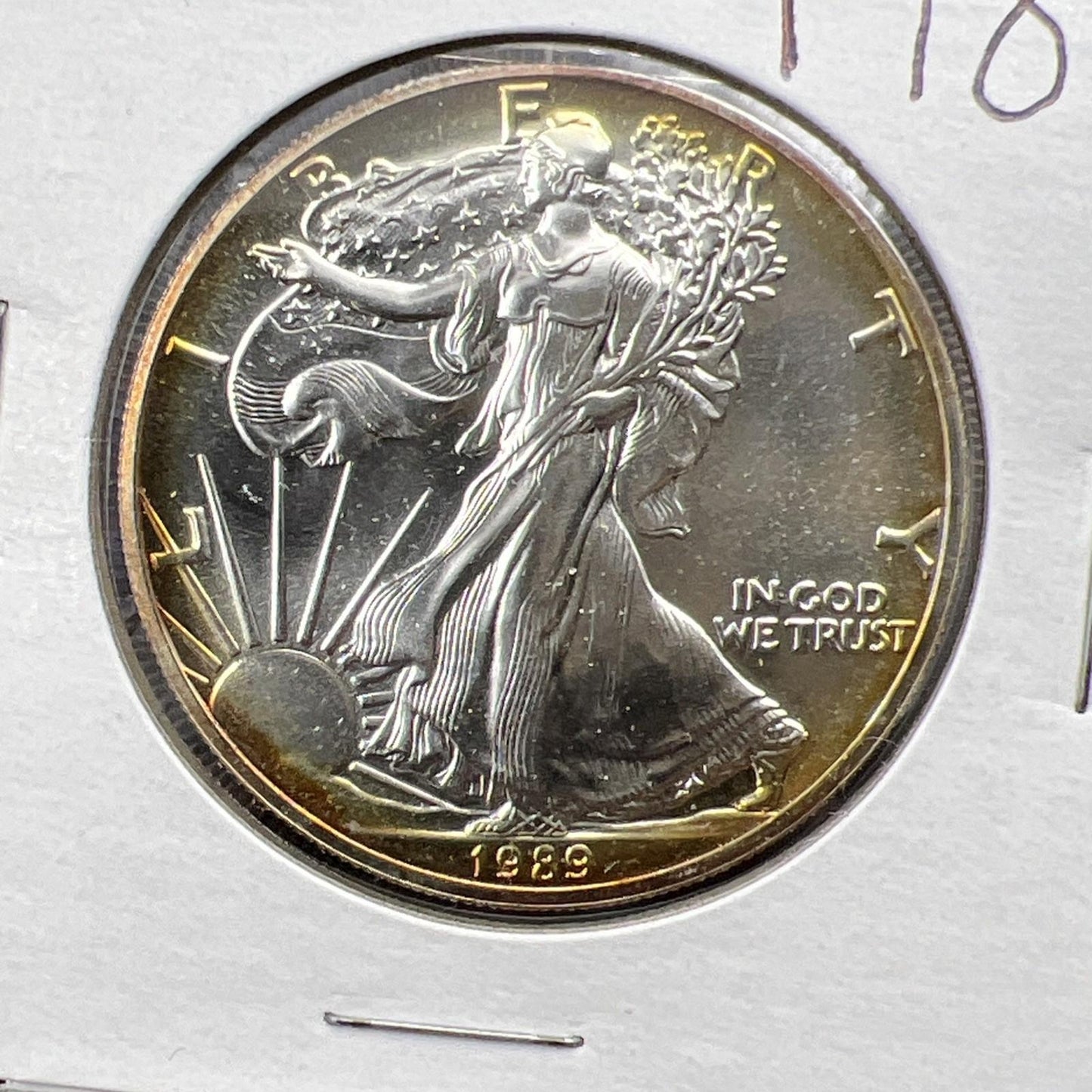 1989 1 Oz ASE American Silver Eagle Coin Gem BU UNC Nice Toning SKU#C