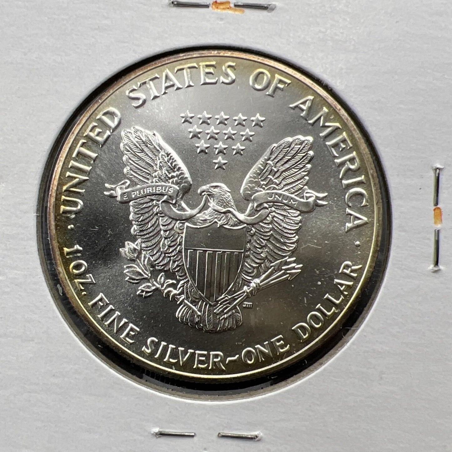 1989 1 Oz ASE American Silver Eagle Coin Gem BU UNC Nice Amber Halo Toning SK#E