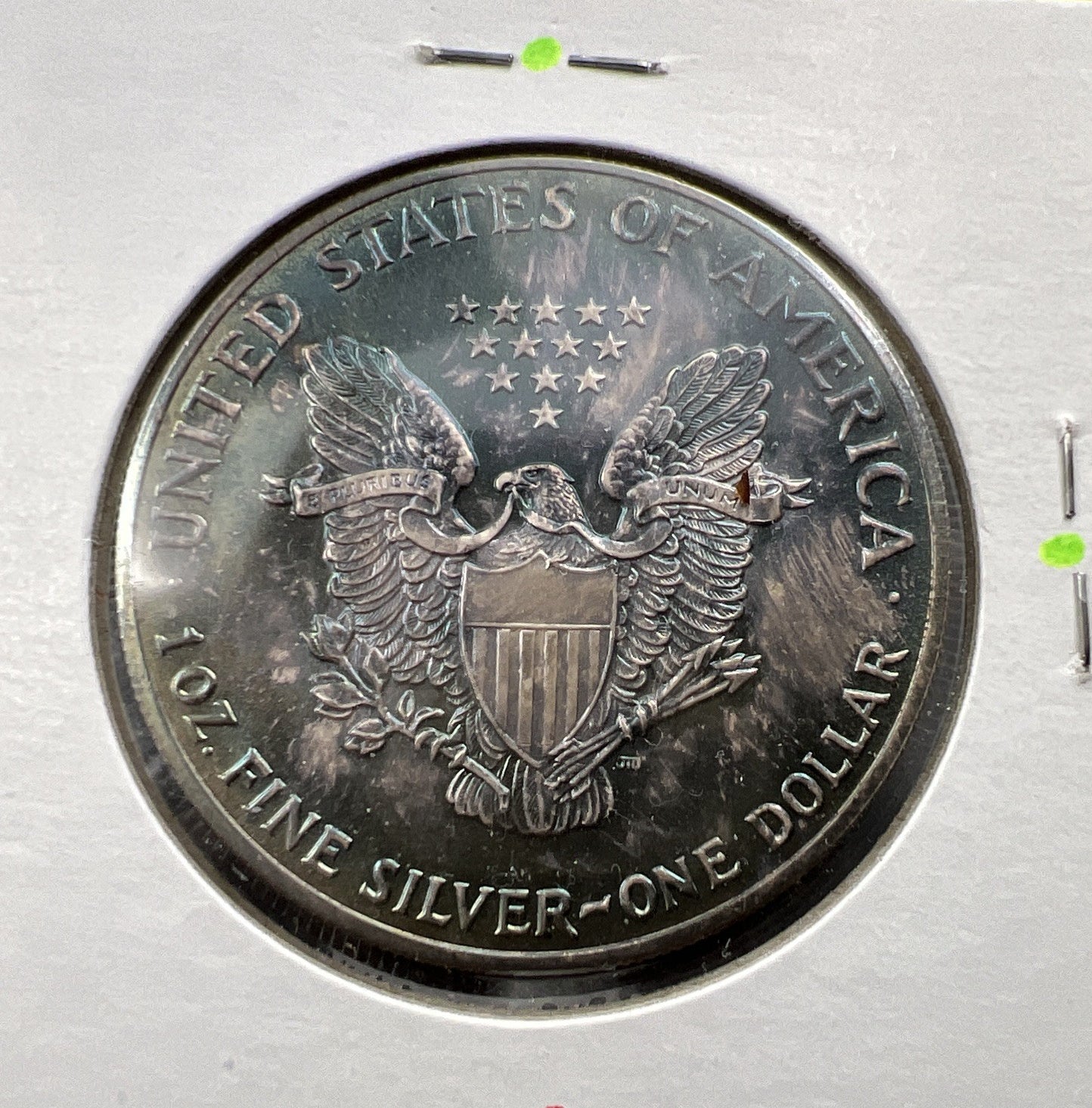 1989 1 Oz ASE American Silver Eagle Coin Gem BU UNC PQ Blue Toning Toner SK#B