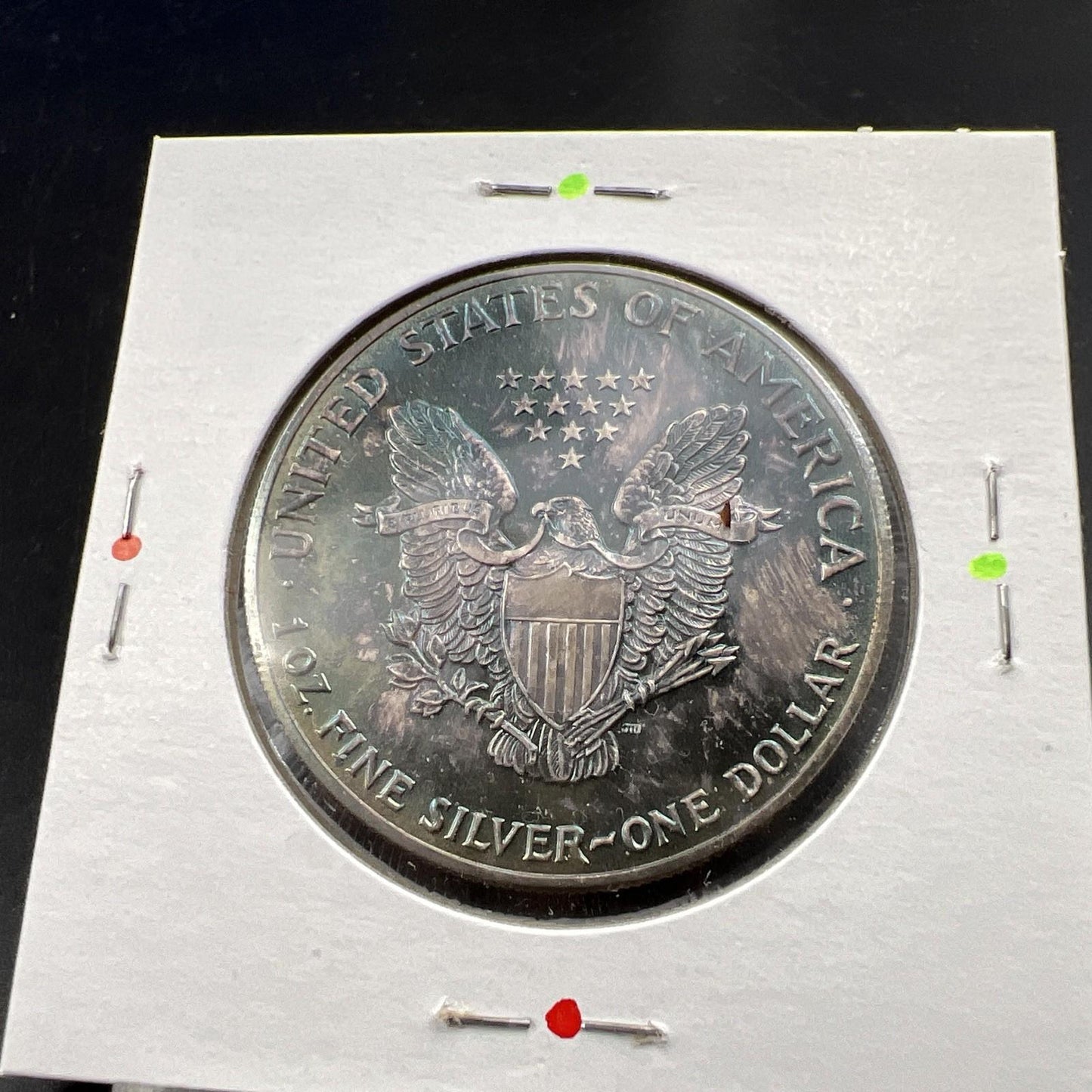 1989 1 Oz ASE American Silver Eagle Coin Gem BU UNC PQ Blue Toning Toner SK#B