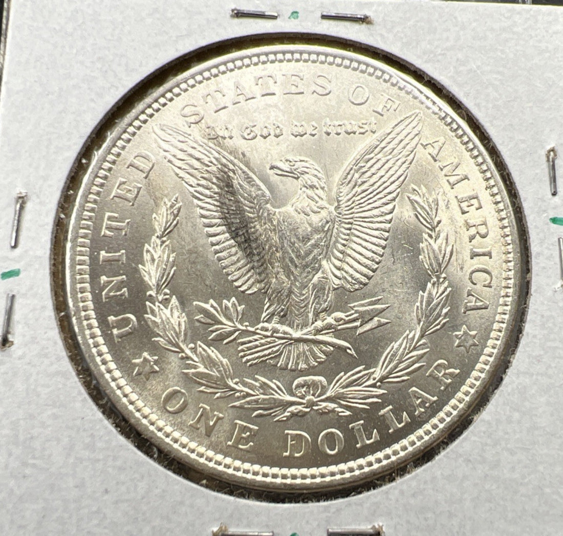 1921 P $1 Morgan Silver Dollar Error Coin Laminated Planchet Obverse UNC Details